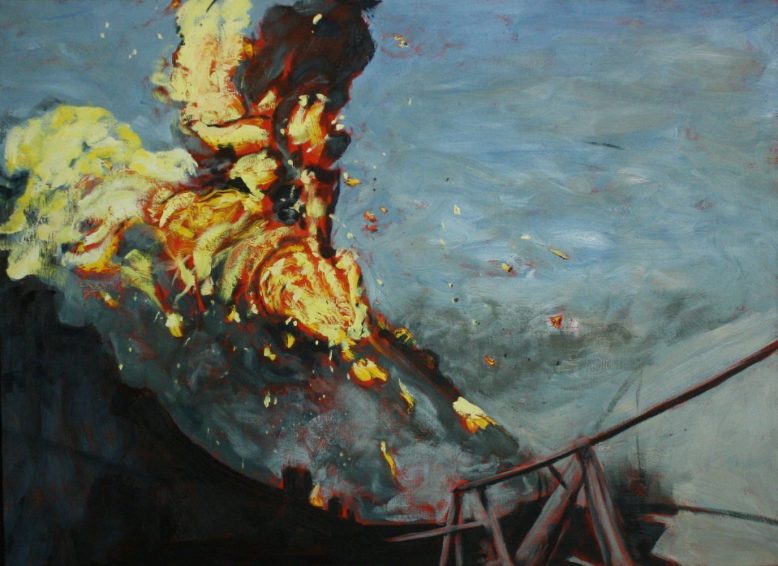 Stories of War_Randy Kirksey__Fiery Death__Oil on canvas_2019