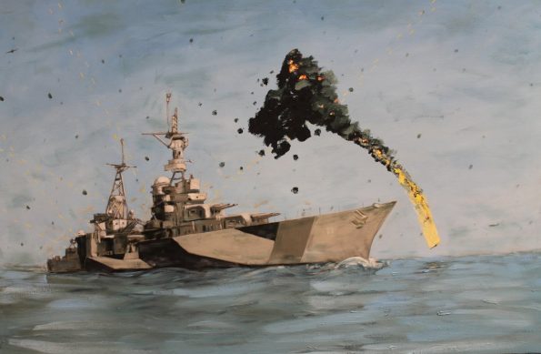 Stories of War_Randy Kirksey__Portland Under Attack__Oil on canvas_2019