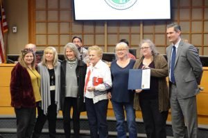 Merced Mayor Matthew Serratto honored members of the Arbor Gallery during Monday night’s City Council meeting. The mayor presented a proclamation for the group’s upcoming 40th Anniversary celebration on March 25.