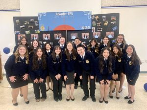 The 2022-2023 and newly elected 2023-2024 FFA chapter officer team members (back row) Dulce Campos, Alexa Bracamontes, Gizselle Varela, Joshaua Mederios, Guadalupe Millan, Alany Guzman, Jacky Velazquez, Kayleigh Trindade, (front row) Katelynn Medeiros, Grace Andrea, Hailey Herforth, Brianna Duran, Bryce Nickerson, Gizselle Avila, Viviana Roach, and Ayde Renteria.